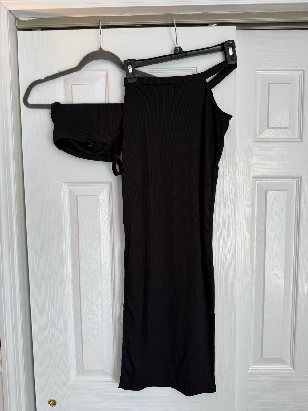 SHEIN Black Asymmetrical One-Shoulder Bodycon Dress with Bikini Brief